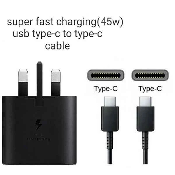 شارژر 3 پین + کابل SAMSUNG 45W T4511 ( فست و PD) (6 ماهه شرکتی)