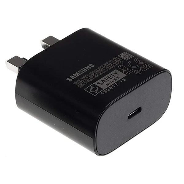 شارژر اصلی 25w سه پین سامسونگ اورجینال +کابل اصل