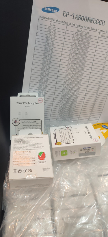 شارژر سامسونگ مدل EP-T2510 25W سه پین اصل+گارانتی شرکتی طلایی