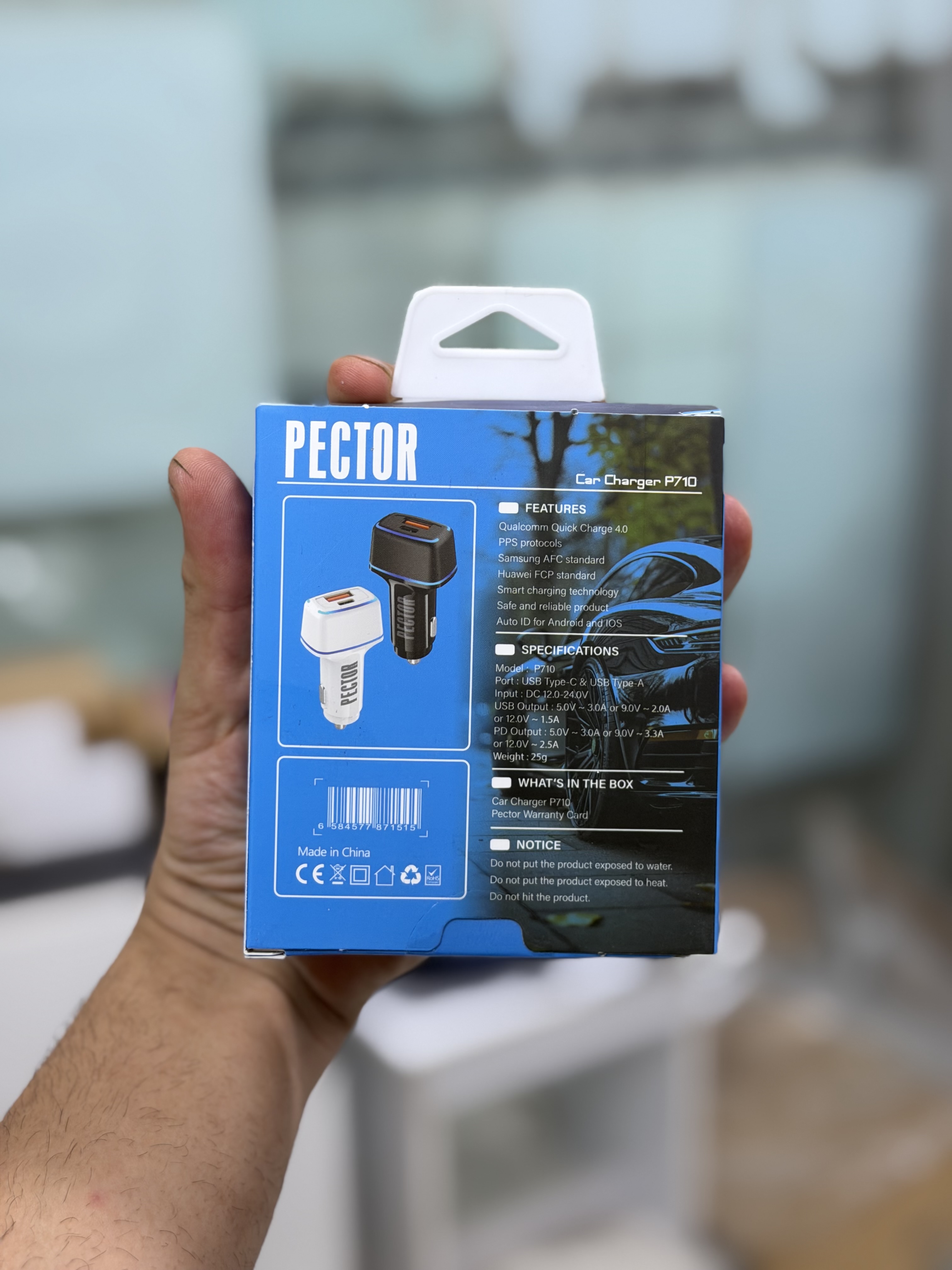 شارژر فندکی اورجینال پکتور PECTOR دو پورت 55W مدل P710