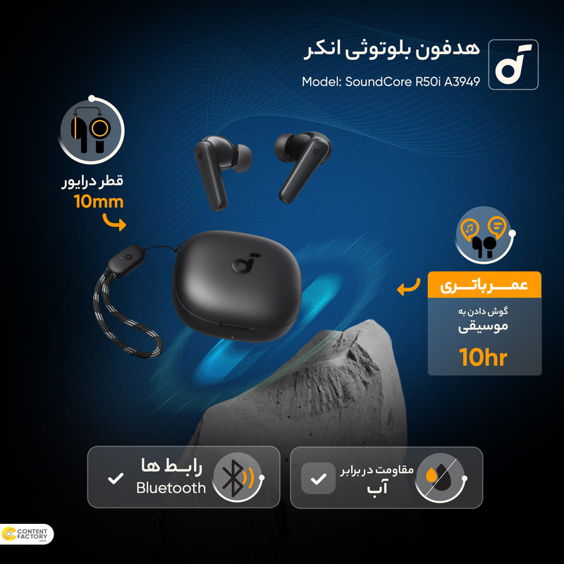 ایرپاد بلوتوثی انکر مدل R50i NC با حذف نویز فعال (قابلیت اتصال به Soundcore ندارد)
