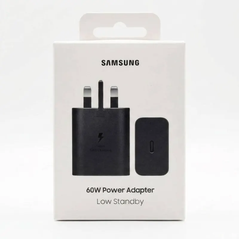 شارژر دیواری 60 وات اورجینال سامسونگ مدل EP-T6010 + تبدیل ۳به ۲ چراغدار هادران هدیه رایگان