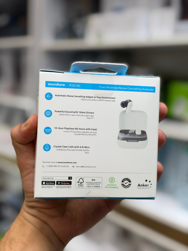 ایرپاد بلوتوثی انکر مدل R50i NC با حذف نویز فعال (قابلیت اتصال به Soundcore ندارد)*قیمت ویژه*رنگ سفید