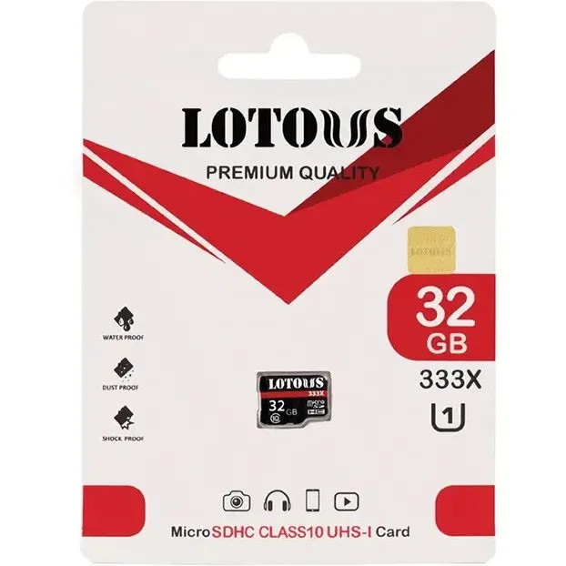 کارت حافظه لوتوس microSDXC با ظرفیت 32 گیگابایت مدل 600X V30 کلاس 10{گارانتی دار }